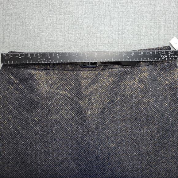 Worthington Belted Pencil Skirt Womens 18 Back Zip Pockets Black Gold Blue - Picture 9 of 12